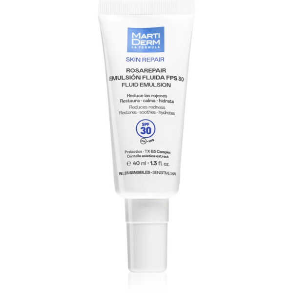 Martiderm Skin Repair Rosarepair Fluid Emulsion Spf 30 Moisturising Fluid Against Redness Spf 30 40 Ml 