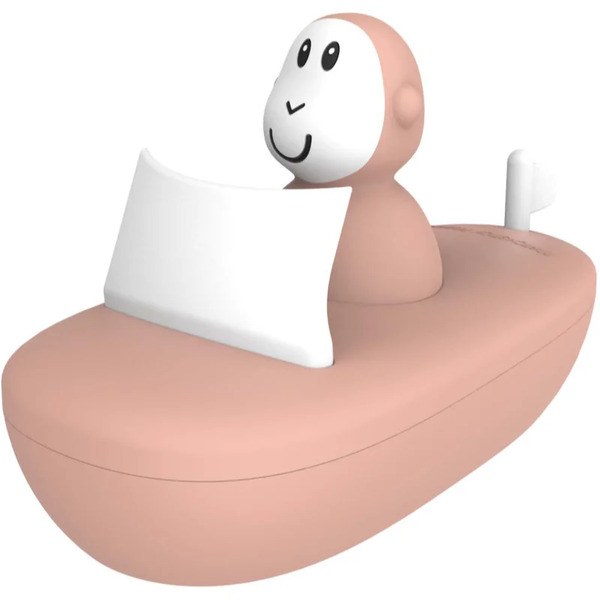  Matchstick Monkey Endless Bathtime Fun Boat Set Bath Toy Dusty Pink 2 Pc 
