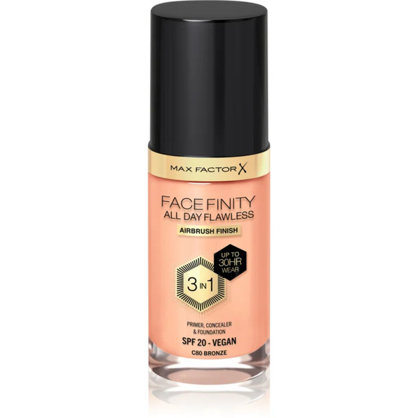  Max Factor Facefinity All Day Flawless Long-lasting Foundation Spf 20 Shade 80 Bronze/ C80 Bronze 30 Ml 