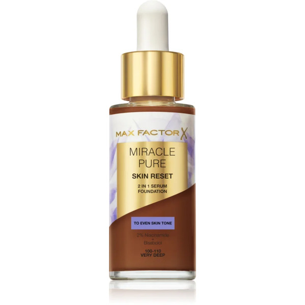  Max Factor Miracle Pure Nourishing Foundation Shade 100-110 Very Deep 30 Ml 