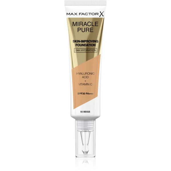  Max Factor Miracle Pure Skin Long-lasting Foundation Spf 30 Shade 55 Beige 30 Ml 