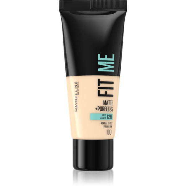  Maybelline New York Fit Me! Matte+poreless Mattifying Foundation For Normal To Oily Skin Shade 100 Warm Ivory 30 Ml 