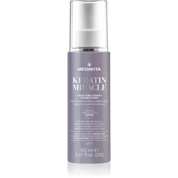  Medavita Keratin Miracle Smoothing Thermo Defence Spray Heat Protection Spray For Use With Flat Irons And Curling Irons For Hair 150 Ml 
