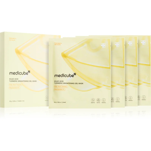  Medicube Kojic Acid Turmeric Brightening Gel Mask Hydrating And Illuminating Mask With Gel Consistency 4 Pc 