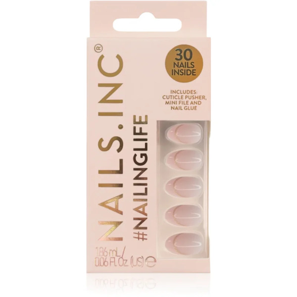  Nails Inc. #nailinglife Press-on Nails False Nails Shade Style It Like Sabrina Gold French Tip 33 Pc 