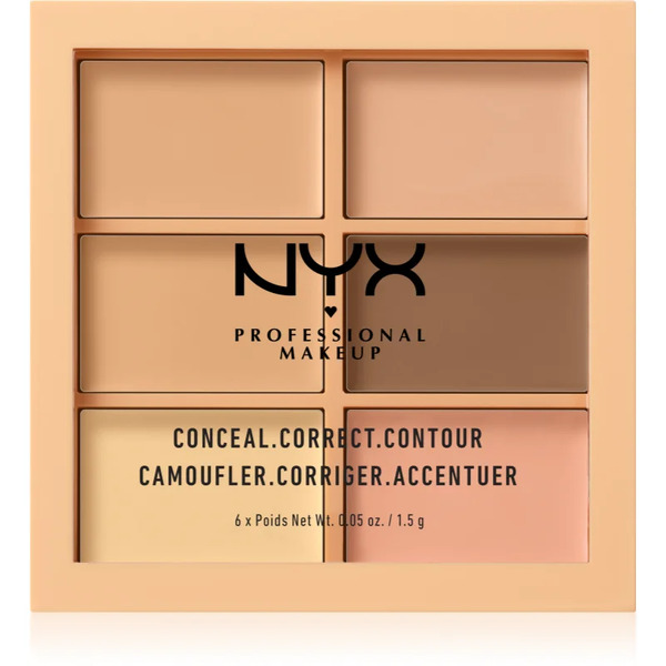  Nyx Professional Makeup Conceal. Correct. Contour Concealing And Contouring Palette Shade 01 Light 6 X 1.5 G 