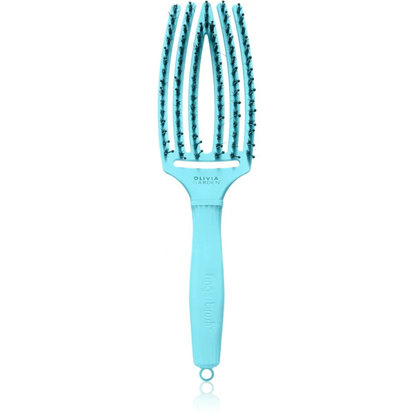  Olivia Garden Fingerbrush Boar & Nylon Hairbrush With Nylon And Boar Bristles Dolce Vita Blue Sky 1 Pc 