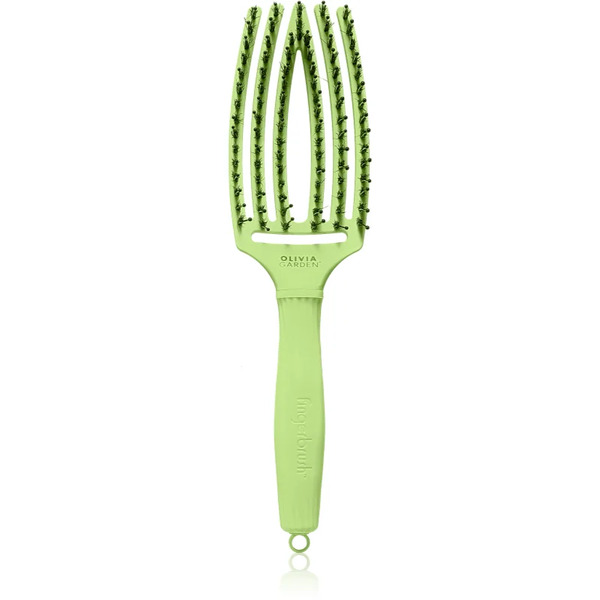  Olivia Garden Fingerbrush Boar & Nylon Hairbrush With Nylon And Boar Bristles Dolce Vita Green Pistacchio 1 Pc 