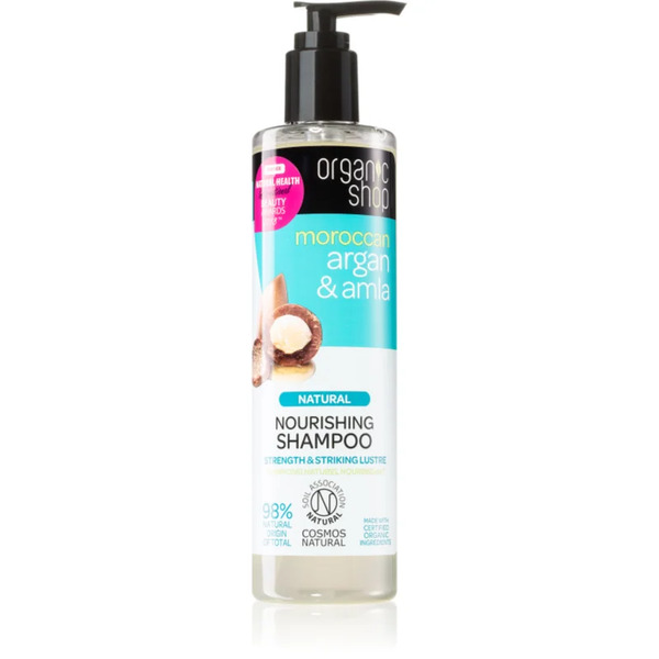  Organic Shop Natural Moroccan Argan & Amla Nourishing Shampoo For Damaged And Colour-treated Hair 280 Ml 