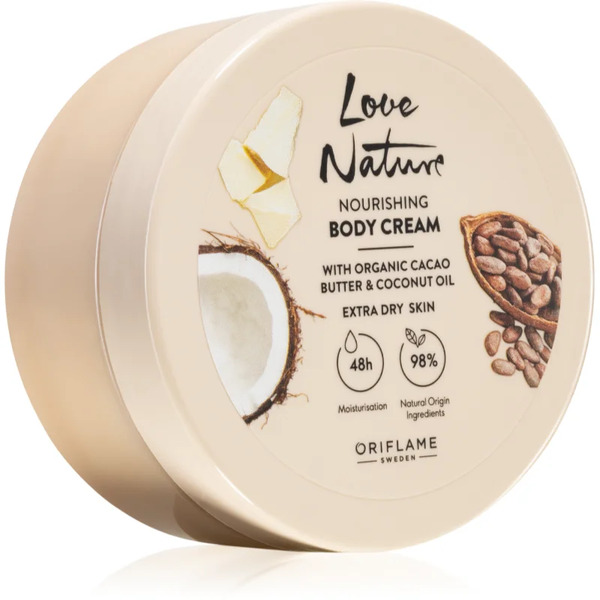  Oriflame Love Nature Cacao Butter & Coconut Oil Nourishing Body Cream With Moisturising Effect 200 Ml 