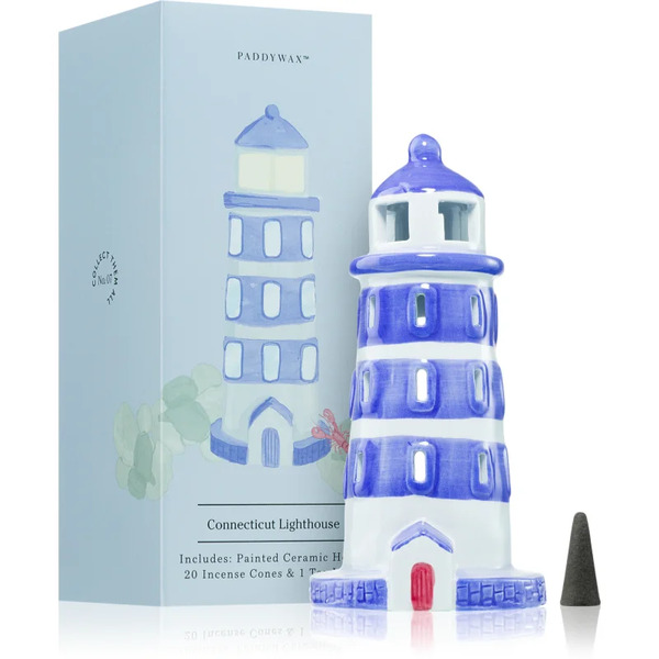 Paddywax Painted Ceramic House Connecticut Lighthouse Gift Set 