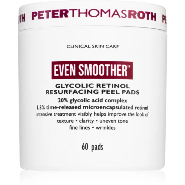  Peter Thomas Roth Even Smoother™ Glycolic Retinol Resurfacing Peel Pads Exfoliating Cotton Pads Night 1 Caps. 