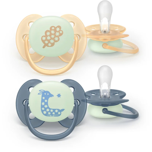  Philips Avent Ultrasoft Night Scf094/03 6-18m Dummy Neutral 2 Pc 