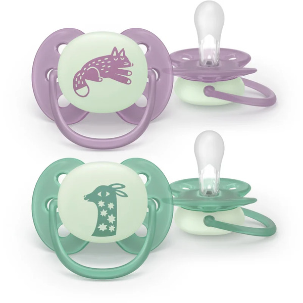  Philips Avent Ultrasoft Night Scf094/04 6-18m Dummy Neutral 2 Pc 
