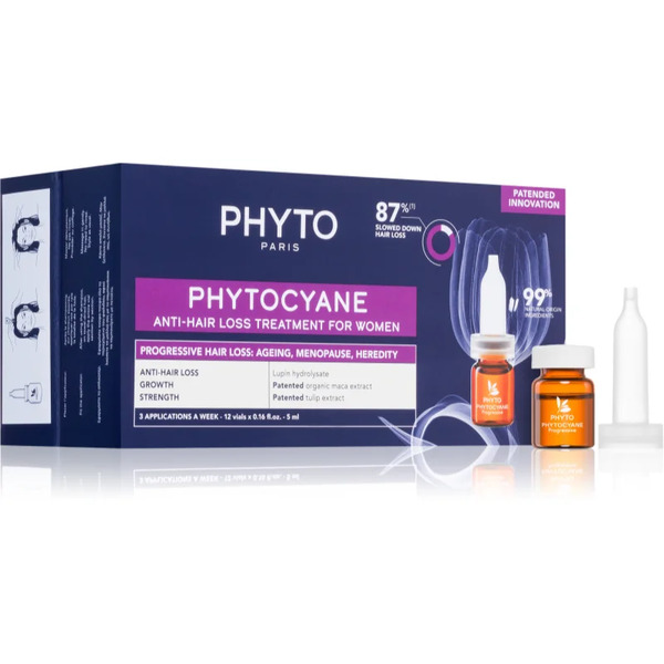  Phyto Phytocyane Anti-hair Loss Treatment For Women Localised Anti-hair Loss Treatment For Women 12x5 Ml 