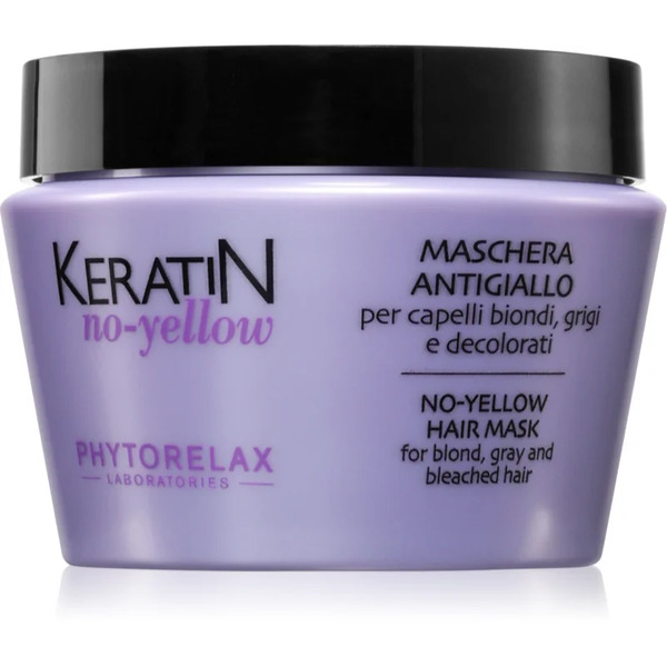  Phytorelax Laboratories Keratin No-yellow Hair Mask For Yellow Undertones For Blonde And Grey Hair 250 Ml 