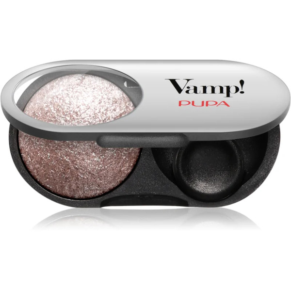  Pupa Milano Vamp! Radiant Baked Eyeshadow Long-lasting Shimmer Eyeshadow Shade 404 Cold Taupe - Wet & Dry 1 G 