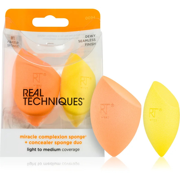  Real Techniques Sponge+ Miracle Complexion & Concealer Makeup Sponge, 2 Pcs 1 Pc 