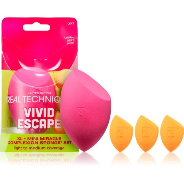  Real Techniques Vivid Escape Complexion Perfection Sponge Set Makeup Set 