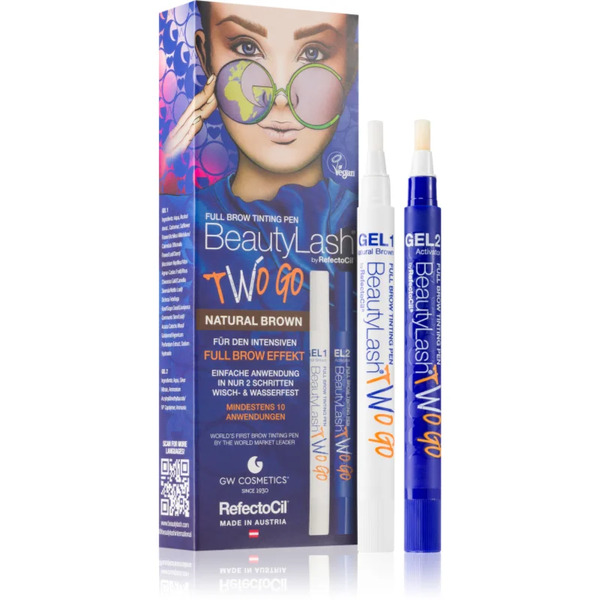  Refectocil Beautylash Two Go Brow Colour Shade Natural Brown 2x15 Ml 