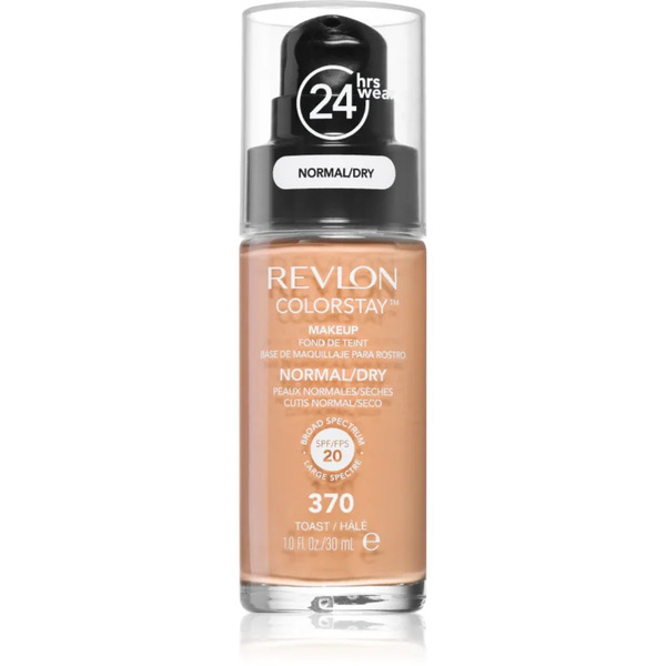  Revlon Cosmetics Colorstay™ Spf 20 Long-lasting Foundation For Normal To Dry Skin Shade 370 Toast 30 Ml 