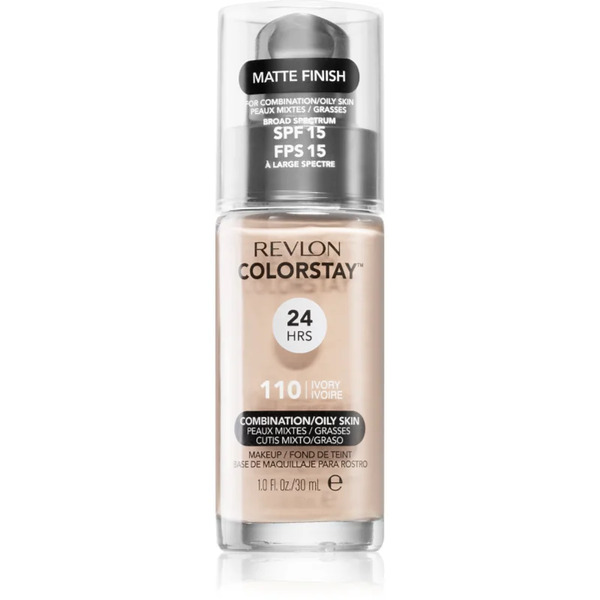  Revlon Cosmetics Colorstay™ Spf 15 Long-lasting Mattifying Foundation For Oily And Combination Skin Shade 110 Ivory 30 Ml 