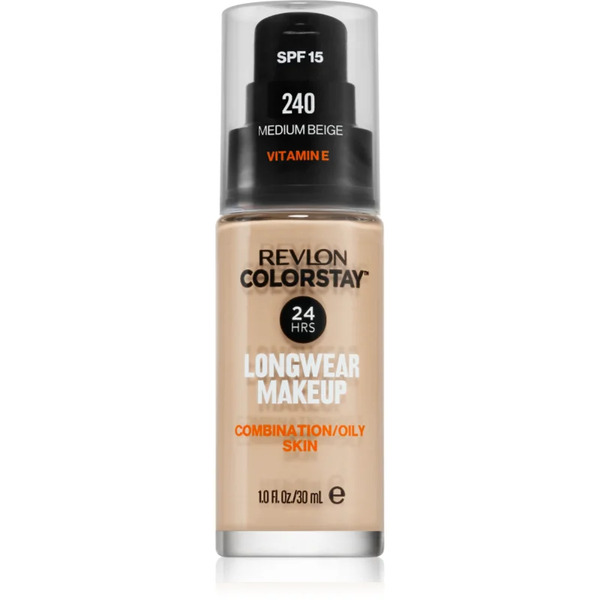  Revlon Cosmetics Colorstay™ Spf 15 Long-lasting Mattifying Foundation For Oily And Combination Skin Shade 240 Medium Beige 30 Ml 