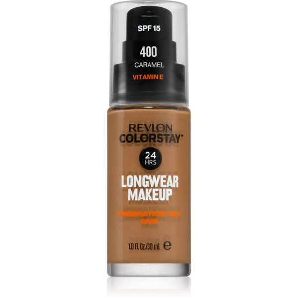  Revlon Cosmetics Colorstay™ Spf 15 Long-lasting Mattifying Foundation For Oily And Combination Skin Shade 400 Caramel 30 Ml 