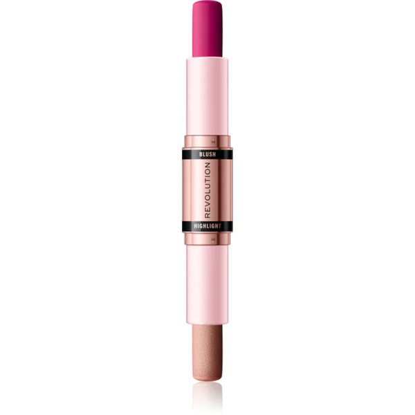  Revolution Blush & Highlight Creamy Blusher And Highlighter In A Stick Shade Sparkling Wine Shine 2x4.3 G 