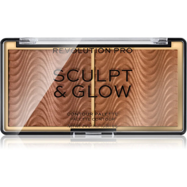  Revolution Pro Sculpt And Glow Contouring And Highlighting Palette Shade Medium-deep 8 G 