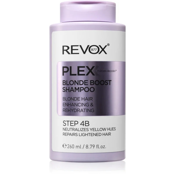  Revox B77 Plex Blonde Boost Shampoo. Step 4b Shampoo For Neutralising Brassy Tones For Blonde Hair 260 Ml 