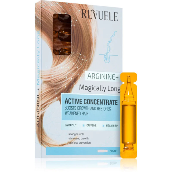  Revuele Active Hair Concentrate Arginine+ Magically Long Ampoule For Hair Growth And Strengthening From The Roots 8x5 Ml 