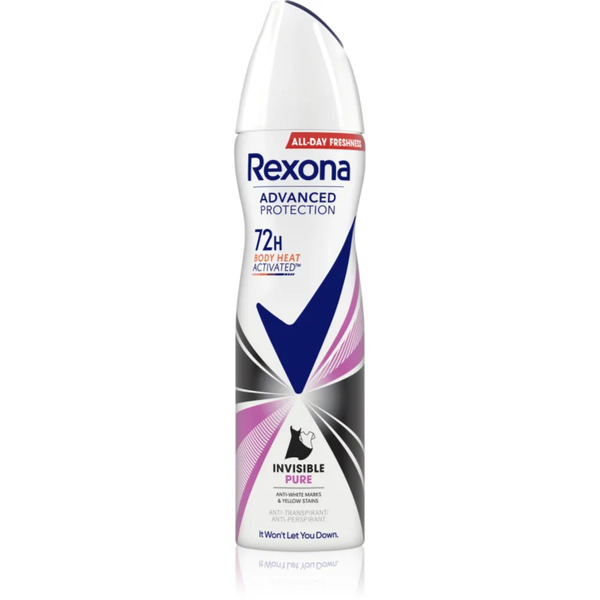  Rexona Advanced Protection Invisible Pure Antiperspirant Spray To Treat White And Yellow Stains 150 Ml 