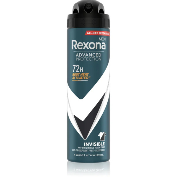  Rexona Men Advanced Protection Invisible Anti White And Yellow Mark Antiperspirant 72h For Men Invisible 150 Ml 