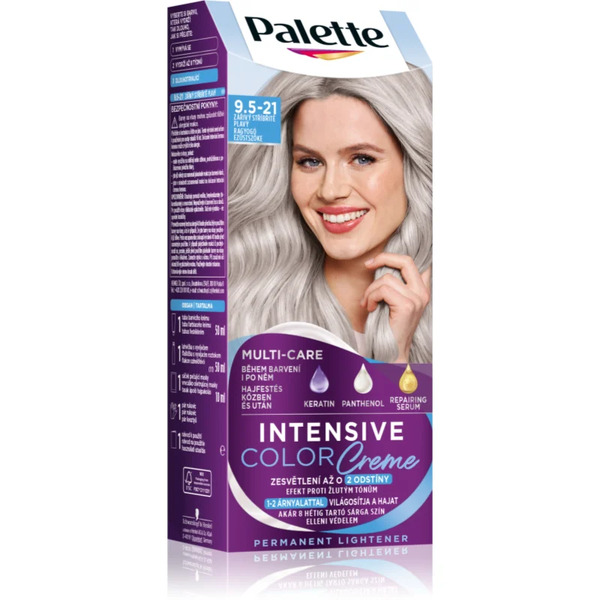  Schwarzkopf Palette Intensive Color Creme Permanent Hair Dye Shade 9.5-21 Luminous Silver Blonde 1 Pc 
