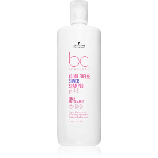  Schwarzkopf Professional Bc Bonacure Color Freeze Silver Silver Shampoo For Blondes And Highlighted Hair 1000 Ml 