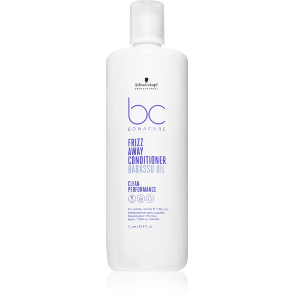  Schwarzkopf Professional Bc Bonacure Frizz Away Conditioner Conditioner For Unruly And Frizzy Hair 1000 Ml 