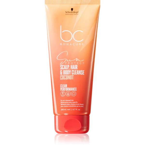  Schwarzkopf Professional Bc Bonacure Sun Protect Scalp, Hair & Body Cleanse Shampoo For Hair And Body 200 Ml 