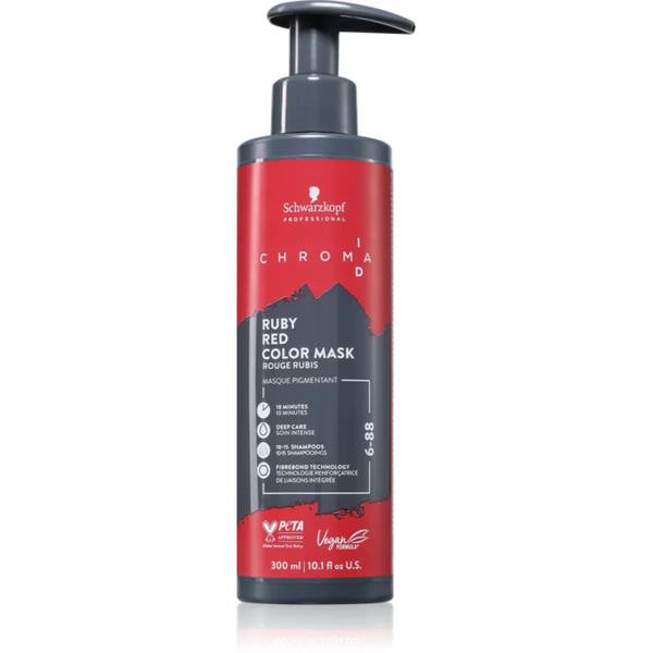  Schwarzkopf Professional Chroma Id Color Mask Intense Bonding Colour Mask For Hair Shade 6-88 Ruby Red 300 Ml 