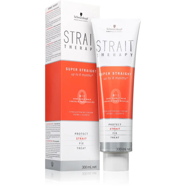  Schwarzkopf Professional Strait Therapy Super Straight Cream For Hair Straightening 0 Very Curly Hair 300 Ml 