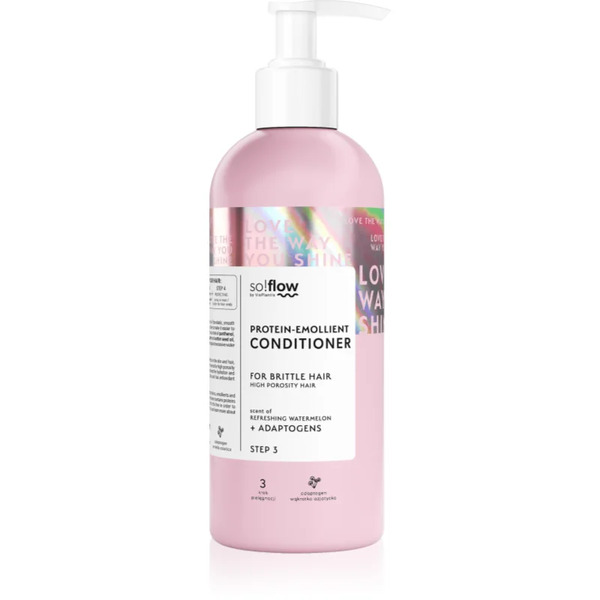  So!flow High Porosity Hair Protein-emollient Conditioner Strengthening Conditioner For Brittle And Stressed Hair 400 Ml 