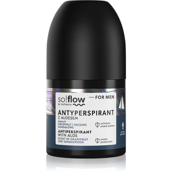 So!flow Men Antiperspirant Antiperspirant Roll-on For Men Aloe Scent Of Grapefruit And Sandalwood 50 Ml 
