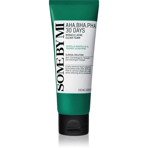  Some By Mi Aha∙bha∙pha 30 Days Miracle Acne Clear Foam Deep-cleansing Mousse For Problem Skin, Acne 100 Ml 