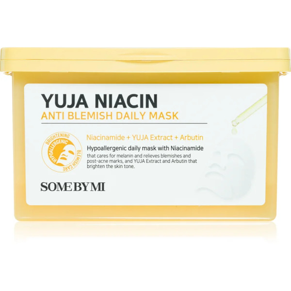  Some By Mi Yuja Niacin Anti Blemish Daily Mask Brightening Sheet Mask To Even Out Skin Tone Large Pack 30 Pc 