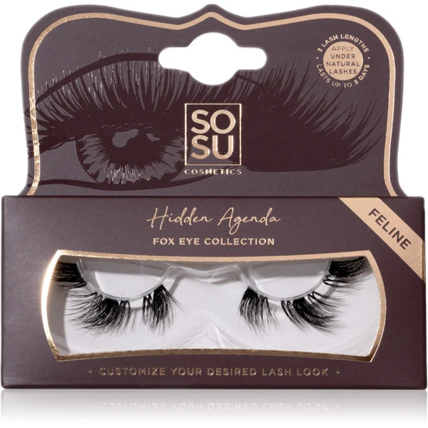  Sosu Cosmetics Hidden Agenda Fox Eye Collection False Eyelashes Shade Feline 1 Pc 