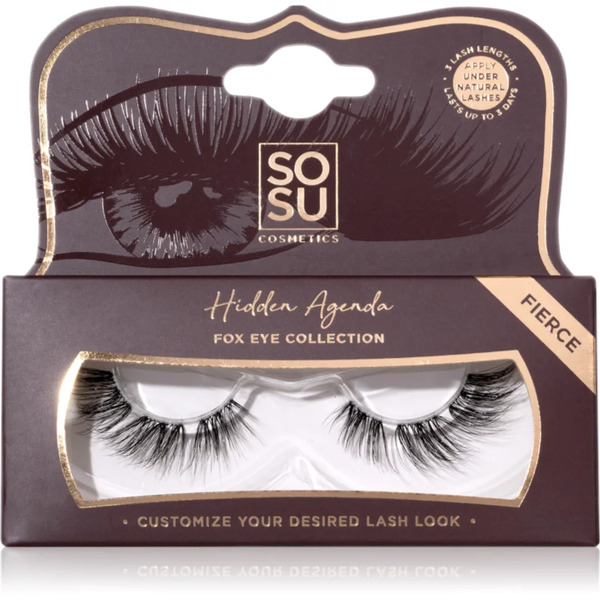  Sosu Cosmetics Hidden Agenda Fox Eye Collection False Eyelashes Shade Fierce 1 Pc 