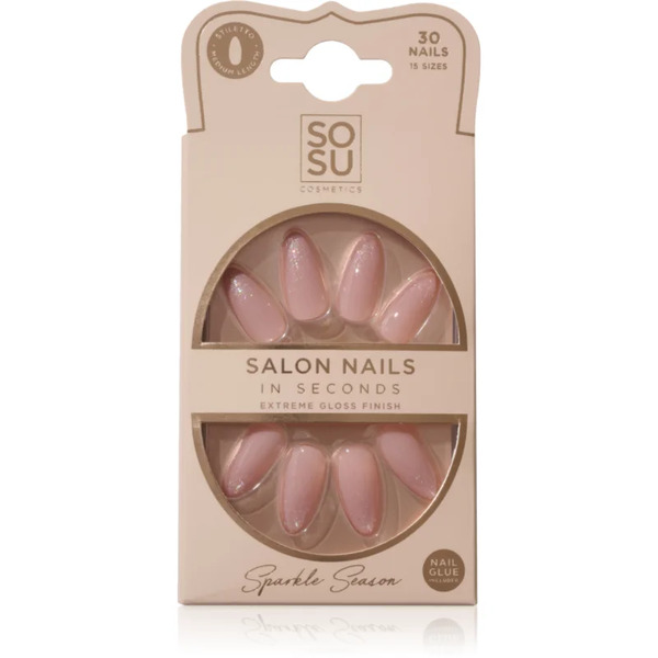  Sosu Cosmetics Salon Nails False Nails Shade Sparkle Season 30 Pc 