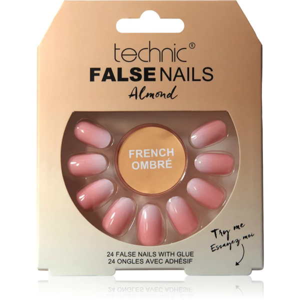  Technic Cosmetics False Nails Almond False Nails French Ombré 24 Pc 