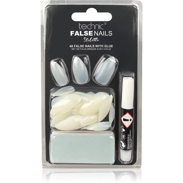  Technic Cosmetics False Nails Stiletto False Nails 48 Pc 