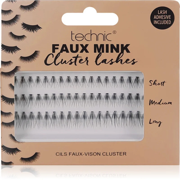  Technic Cosmetics Faux Mink Cluster Lashes False Eyelashes With Glue 54 Pc 